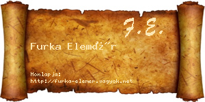 Furka Elemér névjegykártya