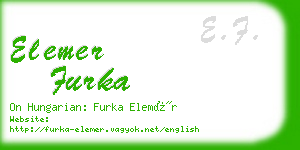 elemer furka business card